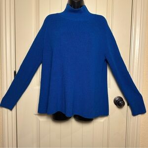Eileen Fisher 100% Merino Wool Turtleneck Sweater Small Blue Marine NWOT $248